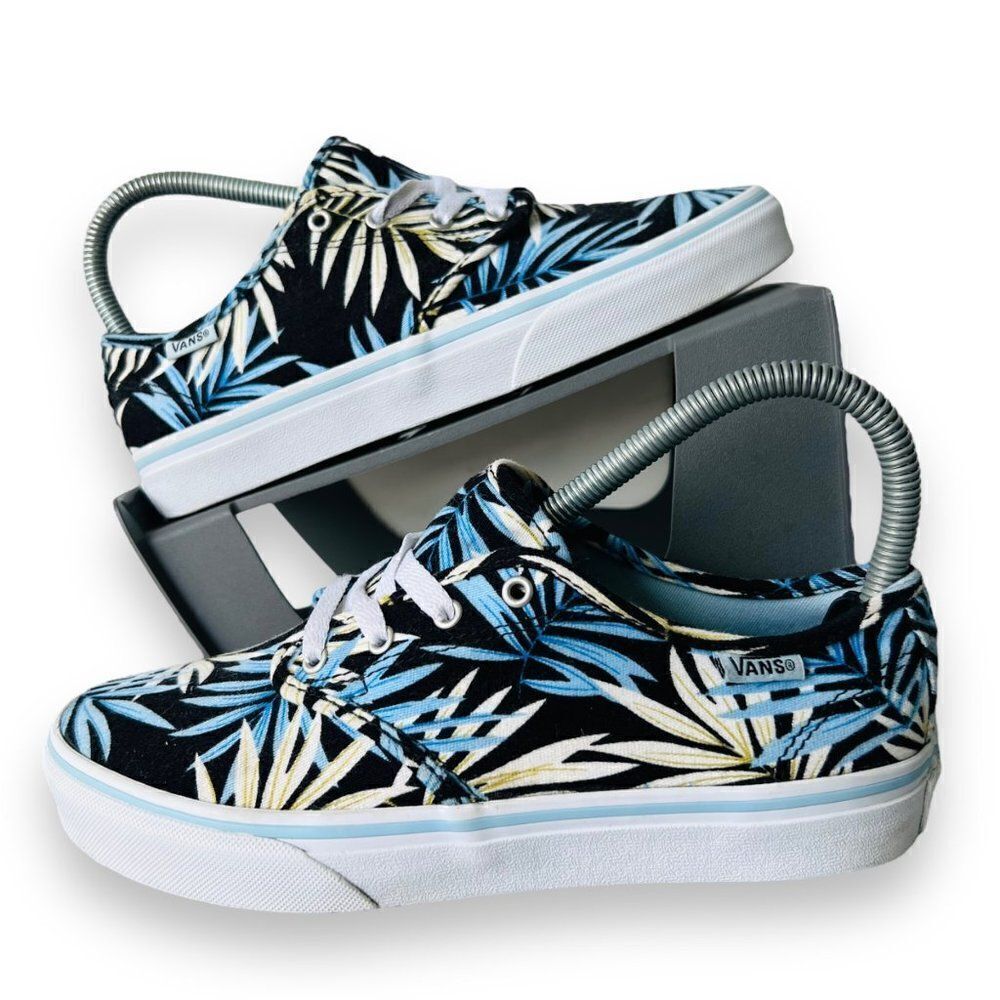 Vans Camden Tropical Palm Skate Shoes Blue / Black Youth 4.5 Women's 6
